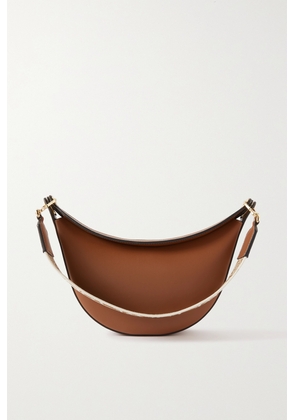 Loewe - Luna Small Leather Canvas-jacquard Trimmed Shoulder Bag - Brown - One size