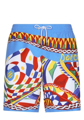Dolce & Gabbana abstract-print swim shorts - Blue