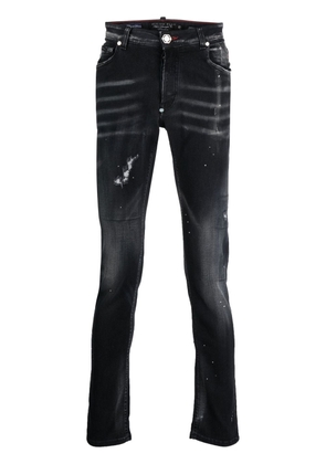 Philipp Plein distressed skinny-cut jeans - Black