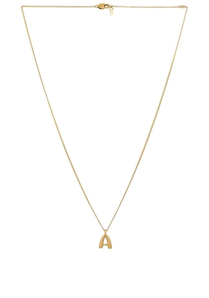 Jenny Bird Monogram Pendant Necklace in Metallic Gold. Size A, I, L, O, R, T.