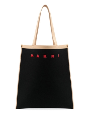Marni logo-print detail tote bag - Black