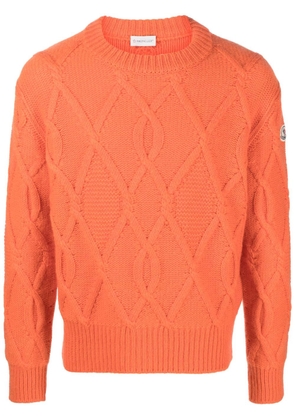 Moncler logo-patch knitted jumper - Orange