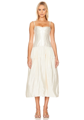 SIMKHAI Noretta Midi Dress in Cream. Size 4, 6.