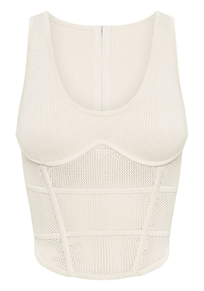 Dion Lee corset-style crochet-knit top - Neutrals