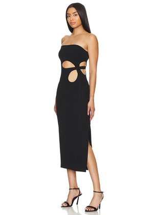 MISHA Avery Midi Dress in Black. Size M, S, XL, XS, XXL.