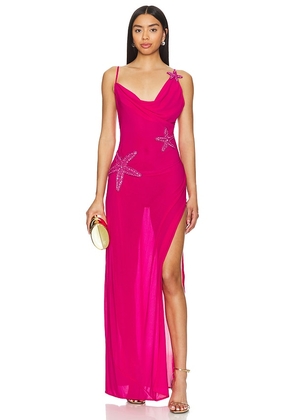 Leslie Amon x REVOLVE Flowy Starfish Maxi Dress in Fuchsia. Size L.