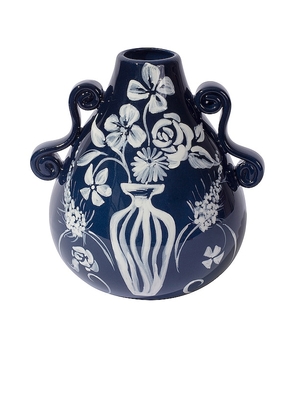 Vaisselle Too Hot To Handle Vase in Navy.