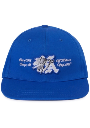 Off-White logo-appliqué cotton baseball cap - Blue