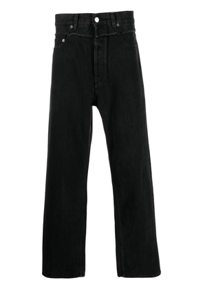 AMBUSH frayed-trim loose jeans - Black