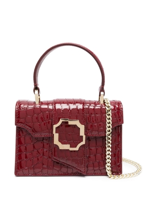 Malone Souliers mini Audrey crocodile-embossed tote bag - Red