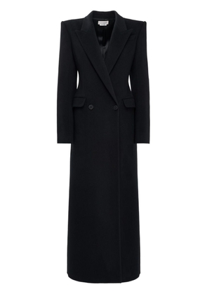 Alexander McQueen double-breasted cashmere coat - Black
