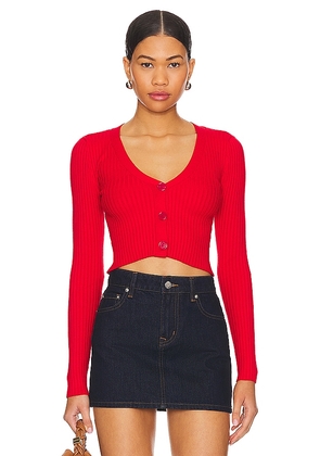 superdown Nichole Cropped Sweater in Red. Size M, S, XS.