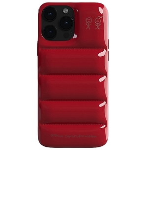 Urban Sophistication Iphone 15 Pro Glazed Puffer Case in Red.