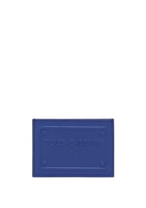 Dolce & Gabbana logo-embossed leather cardholder - Blue