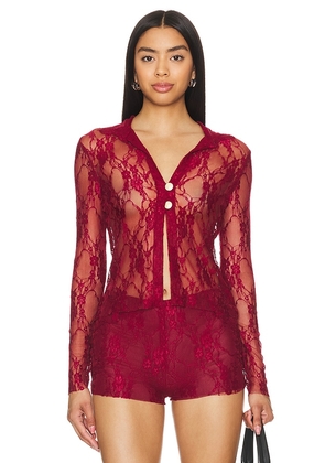 Somebodee x REVOLVE Paloma Shirt in Red. Size M, S.