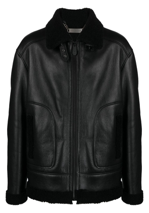 Philipp Plein skull-print leather jacket - Black