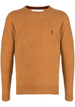 Pringle of Scotland logo-embroidered crew-neck jumper - Orange