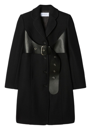 Off-White belted single-breasted coat - Black
