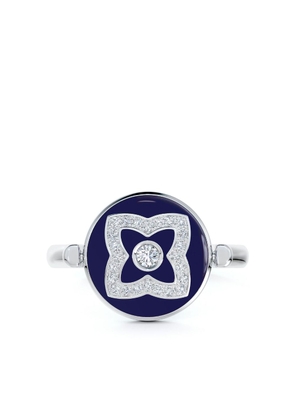 De Beers Jewellers 18kt white gold Enchanted Lotus diamond and enamel ring - Blue