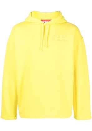 032c logo-embroidered organic cotton hoodie - Yellow
