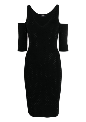 LIU JO rhinestone-embellished cold-shoulder dress - Black