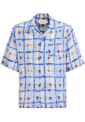 Marni graphic-print silk shirt - Blue