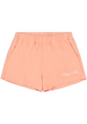 Sporty & Rich logo-print cotton shorts - Orange