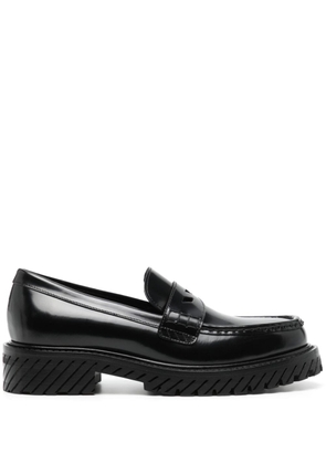 Off-White Diag-stripe leather loafers - Black
