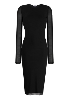 Patrizia Pepe long-sleeved panelled midi dress - Black