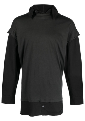 MM6 Maison Margiela long-sleeve layered hooded T-shirt - Black