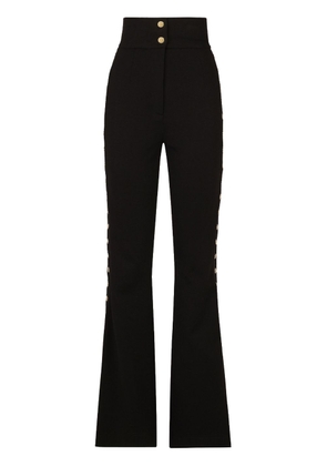 Dolce & Gabbana button-detail bootcut high-waisted trousers - Black