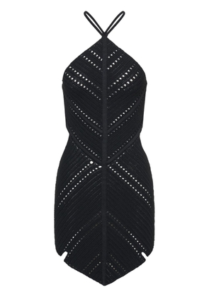 Dion Lee Leaf crochet mini dress - Black
