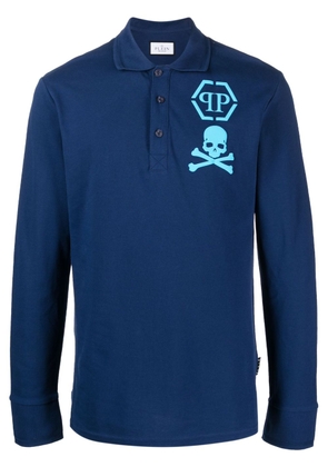 Philipp Plein logo-print polo shirt - Blue