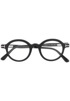 TOM FORD Eyewear polished-effect round-frame glasses - Black