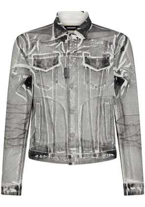 Dsquared2 cracked-effect denim jacket - Grey