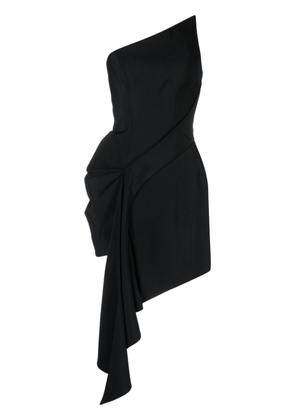 Mugler draped asymmetric minidress - Black