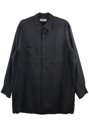 Yohji Yamamoto classic-collar satin shirt - Black