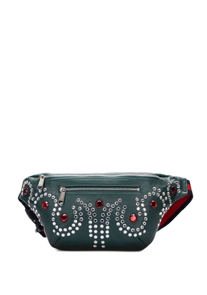 Gucci Pre-Owned Web-stripe crystal-embellished belt bag - Green