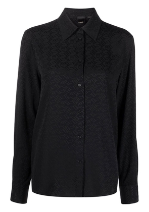PINKO monogram pattern button-up shirt - Black