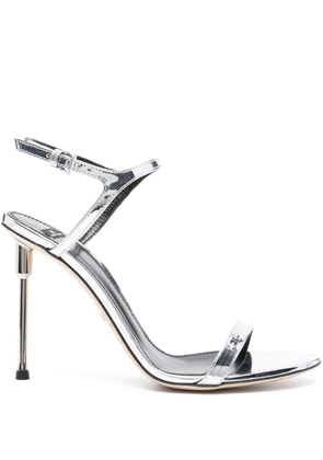 Elisabetta Franchi 10mm metallic leather sandals - Silver