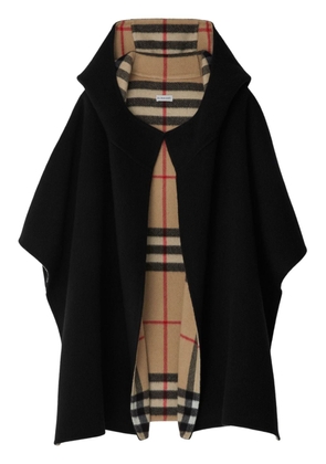 Burberry hooded cashmere cape - Black