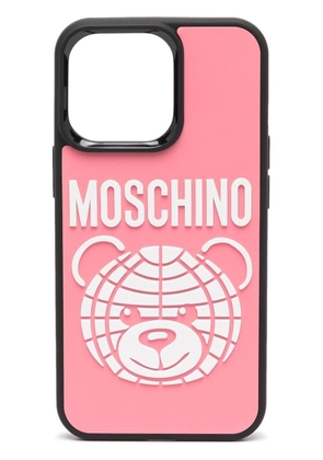Moschino Teddy Bear motif iPhone 13 Pro case - Pink