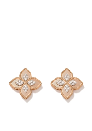 Roberto Coin 18kt rose gold diamond Princess Flower earrings - Pink