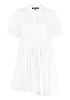 tout a coup asymmetric pleated shirt dress - White