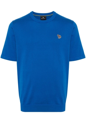 PS Paul Smith Zebra-patch organic cotton T-shirt - Blue