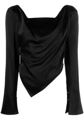 Nanushka Bintou draped asymmetric-hem top - Black