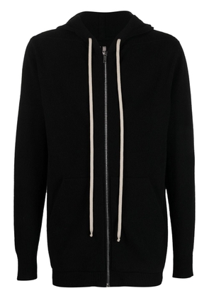 Rick Owens zip-up drawstring hoodie - Black