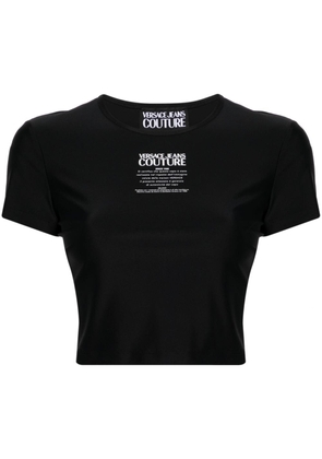 Versace Jeans Couture logo-print cropped T-shirt - Black