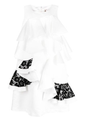 Comme Des Garçons ruffle-detailing sleeveless dress - White