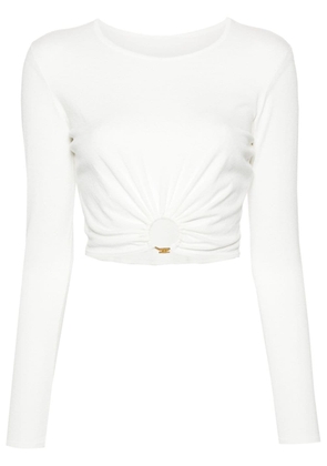Elisabetta Franchi ring-embellished cropped jumper - White